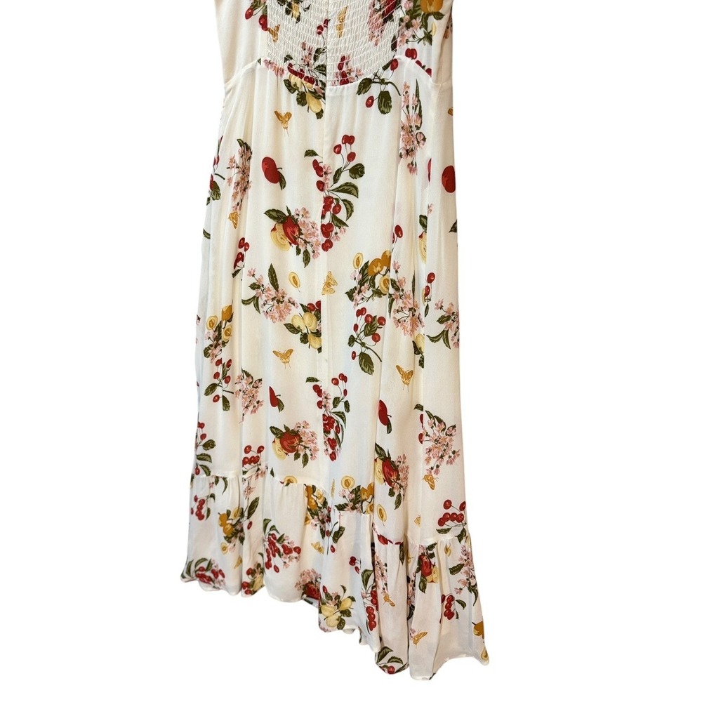 Reformation Bondi Midi Sundress 6 Floral Fruity Georgette Romantic Wedding Guest - Picture 7 of 11